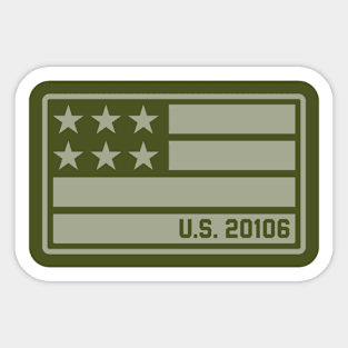 Redline - Staff Car U.S. Army (White on Army Green) Sticker